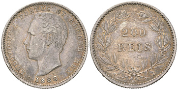 Португалия 200 реалов 1888 Луиш I (1861-1889) KM 512 серебро 413-115