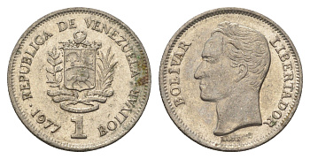 Венесуэла 1 боливар 1977 Симон Боливар Y 52 никель 4662-826