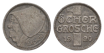 Аахен 10 пфеннигов = 1 грош 1920 Funck 1.5A, Men05 70.15, Men18 99.15 железо 4643-919