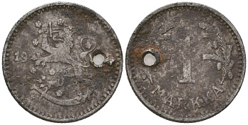 Финляндия 1 марка ND (1943-1947) S KM 30b железо 96-818