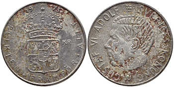 Швеция 1 крона 1973 Густав VI Адольф (1950-1973) KM 826а медь плакированная медно-никелем 4397-212