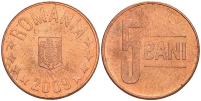 РУМЫНИЯ 5 БАНИ 2009 KM 190 сталь плакированная медью 4516-614