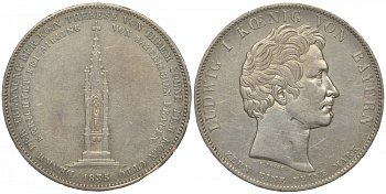 Бавария 1 талер 1835 монумент матери короля Отто I AKS 134, Dav. 575, Kahnt 94, Thun 67 серебро 00-811-21