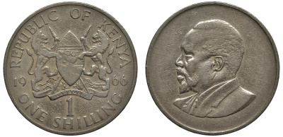 Кения 1 шиллинг 1966 Джомо Кениата KM 5 медно-никель 3855-843