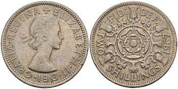 Великобритания 2 шиллинга (флорин) 1967 Елизавета II (1952-2022) KM 906, Spink 4146 медно-никель 4599-322