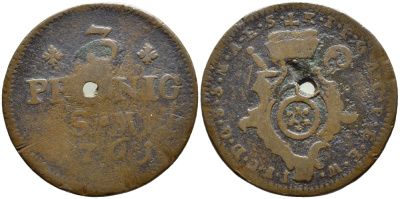 Майнц 3 пфеннига 1761 SM KM 329 медь 87-613