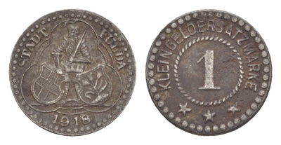 Фульда 1 пфенниг 1918 Funck 146.5 железо 4580-126