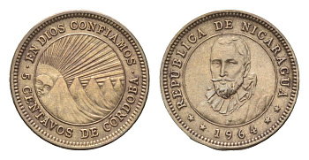 Никарагуа 5 сентаво 1964 KM 24.2 медно-никель UNC 4668-823