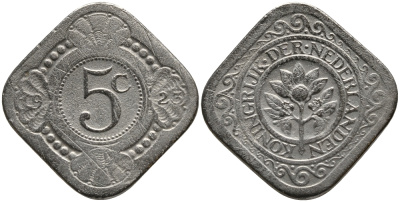 НИДЕРЛАНДЫ 5 ЦЕНТОВ 1923 KM 153 медно-никель 4387-716