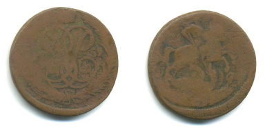 РОССИЯ 1 КОПЕЙКА 1759 медь 61-417