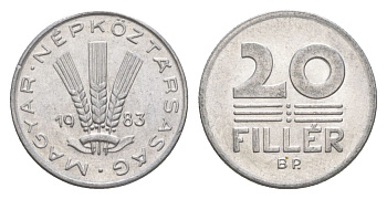 Венгрия 20 филлеров 1983 KM 573 алюминий aUNC 4632-356