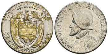 Панама 1/10 бальбоа 1970  KM 10 медь плакированная медно-никелем  aUNC  4609-914
