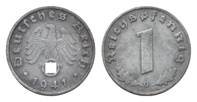 Германия 1 рейхспфенниг 1941 G KM 97, J. 369 цинк 4630-1048