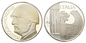 Италия фентезийная монета - жетон - 20 лир 1928 диаметр 35,5 мм, вес 14,2 гр никель UNC 4667-1024