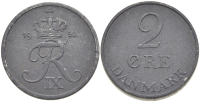 ДАНИЯ 2 ЭРЕ 1952 ФРИДЕРИК IX KM 840.1 цинк 87-1425