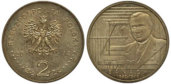 ПОЛЬША 2 ЗЛОТЫХ 2012 120 ЛЕТ СО ДНЯ РОЖДЕНИЯ СТЕФАНА БАНАХА (1892-1945) KM 817 латунь 111-611