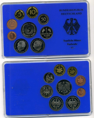 ФРГ ГОСНАБОР ИЗ 9 МОНЕТ 1978 G PROOF 1-6-1-44