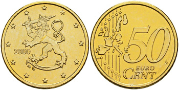 Финляндия 50 евроцентов 2000 KM 103 нордик 68-1141