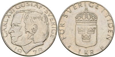Швеция 1 крона 1978 Карл XVI Густав (1973- ) KM 852 медь плакированная медно-никелем 4364-3447