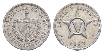 Куба 5 сентаво 1972 KM 34 алюминий 4644-712