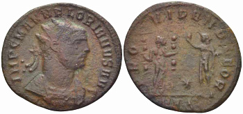 Римская Империя аврелианиан 276 Флориан PROVIDEN DEOR Сердика Very fine LV 2918 бронза 1073-17-44