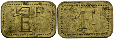 Франция 1 франк ND ресторанный жетон латунь 4166-154