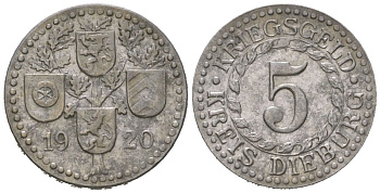 Дибург (Гессен) 5 пфенингов 1920 Funck?92.3, Men18?6389.3 железо 99-228