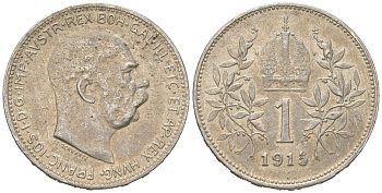 Австрия 1 крона 1915 Франц Иосиф I (1848-1916) KM 2820 серебро 4615-462