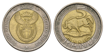 ЮАР 5 рандов 2006 KM 492 биметалл 4546-824