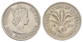 Нигерия 1 шиллинг 1959 KM 5 медно-никель 4699-1014