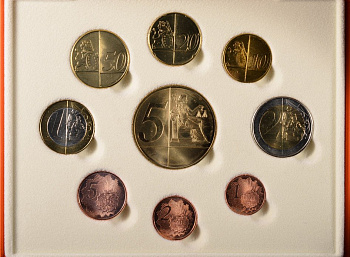 Гернси евронабор из 9 монет (с 5 евро) 2004 пробники, PROBA, в оригинальной коробке, с сертификатом  PROOF 4-3-4-08