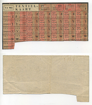 НИДЕРЛАНДЫ ТАЛОНЫ НА ТЕКСТИЛЬ 1944-1950 VA 905 бумага 6317-35-2