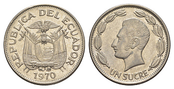 Эквадор 1 сукре 1970 KM 78b сталь плакированная никелем 4641-642