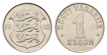 Эстония 1 крона 1995 KM 28 медно-никель 4688-635