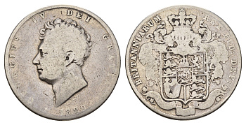 Великобритания 1/2 кроны 1829 Георг IV (1820-1830) KM 695, Spink 3809 серебро 443-1531