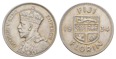 Фиджи 1 флорин 1934 Георг V (1910-1936) KM 5 серебро aUNC 5010-1432