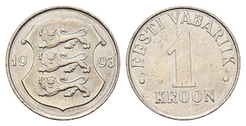 Эстония 1 крона 1993 KM 28 медно-никель 4688-613