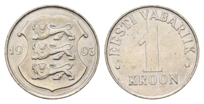 Эстония 1 крона 1993 KM 28 медно-никель 4688-613