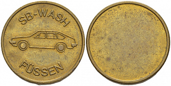 ГЕРМАНИЯ ЖЕТОН НА МОЙКУ АВТОМОБИЛЯ SP-WACH, FUSSEN латунь 4544-846