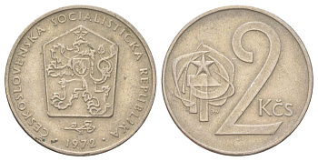 Чехословакия 2 кроны 1972 KM 75 медно-никель 4624-412