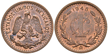 Мексика 1 сентаво 1946 KM 415, Schoen 11 бронза 4116-1131