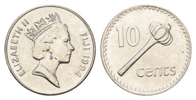 Фиджи 10 центов 1994 KM 52a сталь плакированная никелем UNC 4666-533