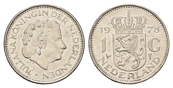 Нидерланды 1 гульден 1978 Юлиана (1948-1980) KM 184a никель 186-445