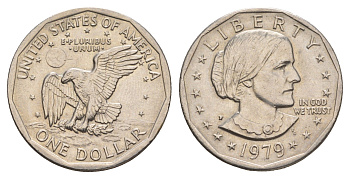 США 1 доллар 1979 P, Сьюзен Энтони KM 207 медь плакированная медно-никлем 4654-1014