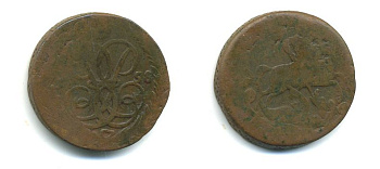 РОССИЯ 1 КОПЕЙКА 1758 медь 61-216