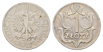 Польша 1 злотый 1929 Y 14 никель 4610-1146