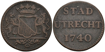 Утрехт (Utrecht), Нидерланды 1 дуит 1740 KM 91 медь 4577-231