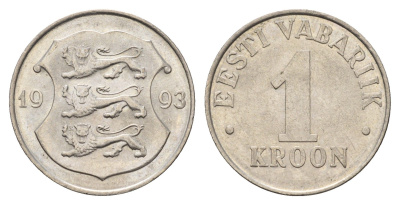 Эстония 1 крона 1993 KM 28 медно-никель 4688-557