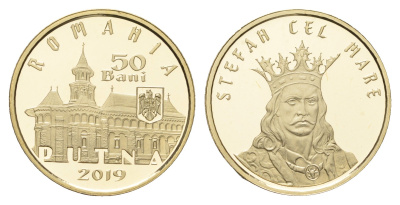 Румыния 50 бань (бани) 2019 550 лет со дня освящения монастыря Путна KM 446 никель латунь PROOF 11-251-21