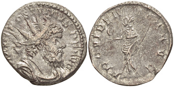 Римская Империя (императоры в Галлии) антониниан 260 - 269 Постум. IMP C POSTVMVS P F AVG / PROVIDENTIA AVG, Провиденция, держащая скипетр и сферу, Колония Агриппины, Good Very fine RIC 323 биллон 1073-13-44